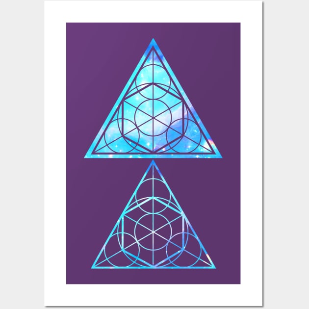 Blue Triangles - Sacred Geometry Wall Art by robotface